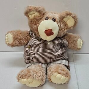 Vintage 1984 Furskins Dudley 22" Teddy Bear Overalls Plush Stuffed Animal